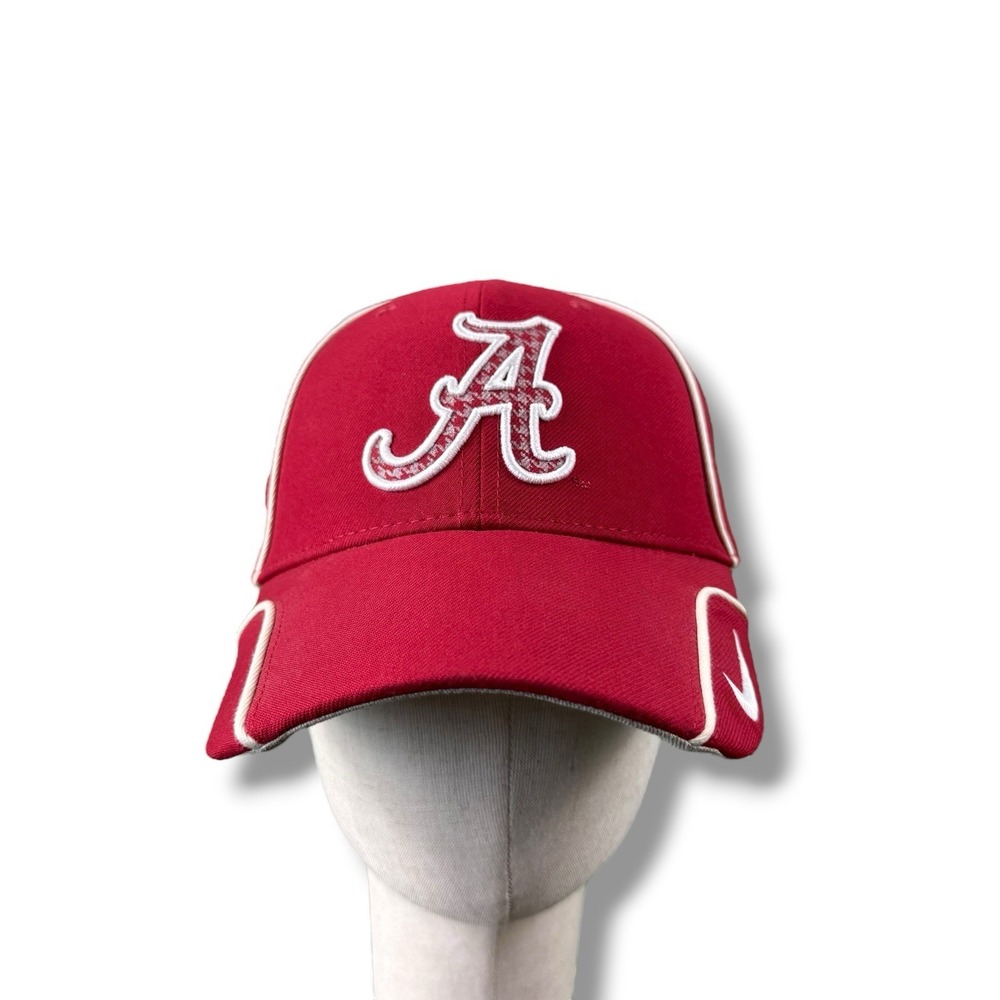 Nike Legacy91 Alabama Crimson Tide Houndstooth A Logo Dri-Fit Strap Back Hat GUC